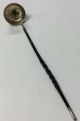 A rare Antique silver toddy ladle with gilt bowl t
