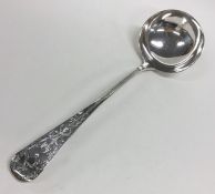 A good quality bright cut silver soup ladle. Londo