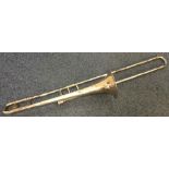 A large silver plated tenor trombone. Est. £50 - £