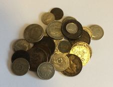 A bag containing silver and other coinage. Est. £1