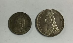 An 1887 silver Crown together with an 1887 silver