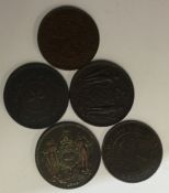 A British North Borneo 1 cent together with a Hong
