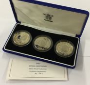 A cased Royal Mint proof set of three Queen Elizab