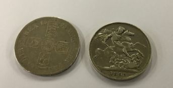 An 1893 silver Crown together with one other dated