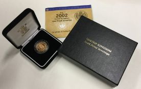 A 2002 Royal Mint cased proof full sovereign. Est.