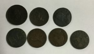 A group of George III pennies. Est. £20 - £30.