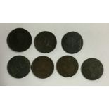 A group of George III pennies. Est. £20 - £30.