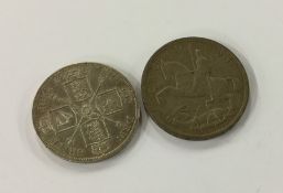 A 1935 silver Crown together with an 1887 silver C