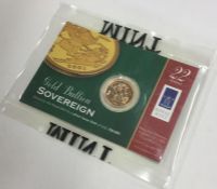 A proof Royal Mint 2001 full sovereign contained i