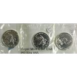 Three silver 1 ounce Canadian proof coins. Est. £3