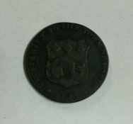 A 1795 'Prosperity to The Town of Poole' token. Es