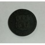 A 1795 'Prosperity to The Town of Poole' token. Es