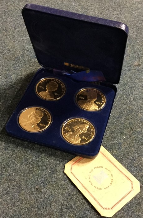 A cased proof set of Elizabeth II Silver Jubilee c