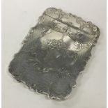 A good quality Victorian silver card case attracti