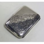 AN Edwardian silver engraved cigarette case. Birmi