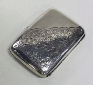 AN Edwardian silver engraved cigarette case. Birmi