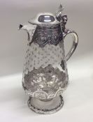 A fine quality Victorian silver claret jug with et