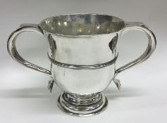 A large heavy Georgian silver two handled trophy c