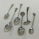 A collection of assorted silver cutlery. Approx. 7