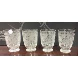 An attractive set of four etched spirit tots decor