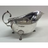 An Edwardian silver sauce boat. Birmingham. By EDW