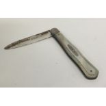 A small silver and MOP fruit knife. Sheffield. By