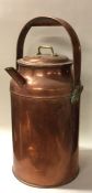 A large old copper and brass hot water urn. Est. £