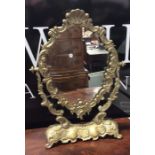 A tall brass mounted dressing table mirror. Est. £