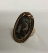 A good Antique oval gold mounted ring dated, '1792