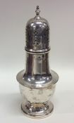 A tapering silver sugar caster of typical form. Sh