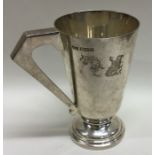 A heavy tapering silver christening cup. Sheffield