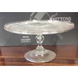 A large Georgian glass tazza with galleried top on