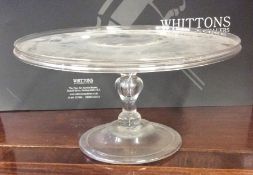 A large Georgian glass tazza with galleried top on