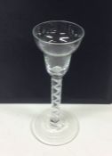 A Georgian air twist wine glass with single spiral