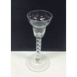 A Georgian air twist wine glass with single spiral