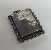 A large rectangular Victorian silver locket with h