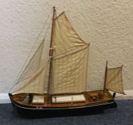 A large model pond yacht in the form of a fishing