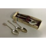 A two piece silver christening set together with o