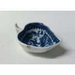 An early Antique blue and white leaf shaped dish /