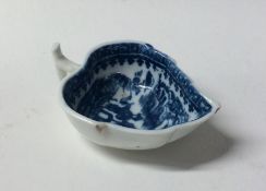 An early Antique blue and white leaf shaped dish /