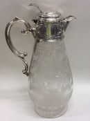 A fine quality silver and glass tapering claret ju