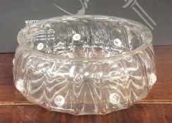 A squat Georgian glass fruit bowl of fluted design