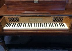 THOMAS TOMKISON: An 18th Century mahogany Spinet / box piano of typical form on turned feet.