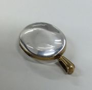An Antique oval 15 carat gold rock crystal double
