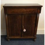 A mahogany single drawer chiffonier on turned and