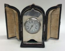 An attractive cased silver carriage clock. Birming