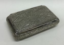 A fine quality Persian silver snuff box with hinge