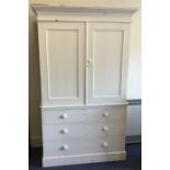 A painted pine four drawer linen press. Est. £80 -