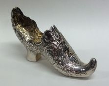 A Continental silver model of a shoe. London 1900.