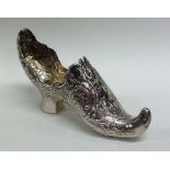 A Continental silver model of a shoe. London 1900.